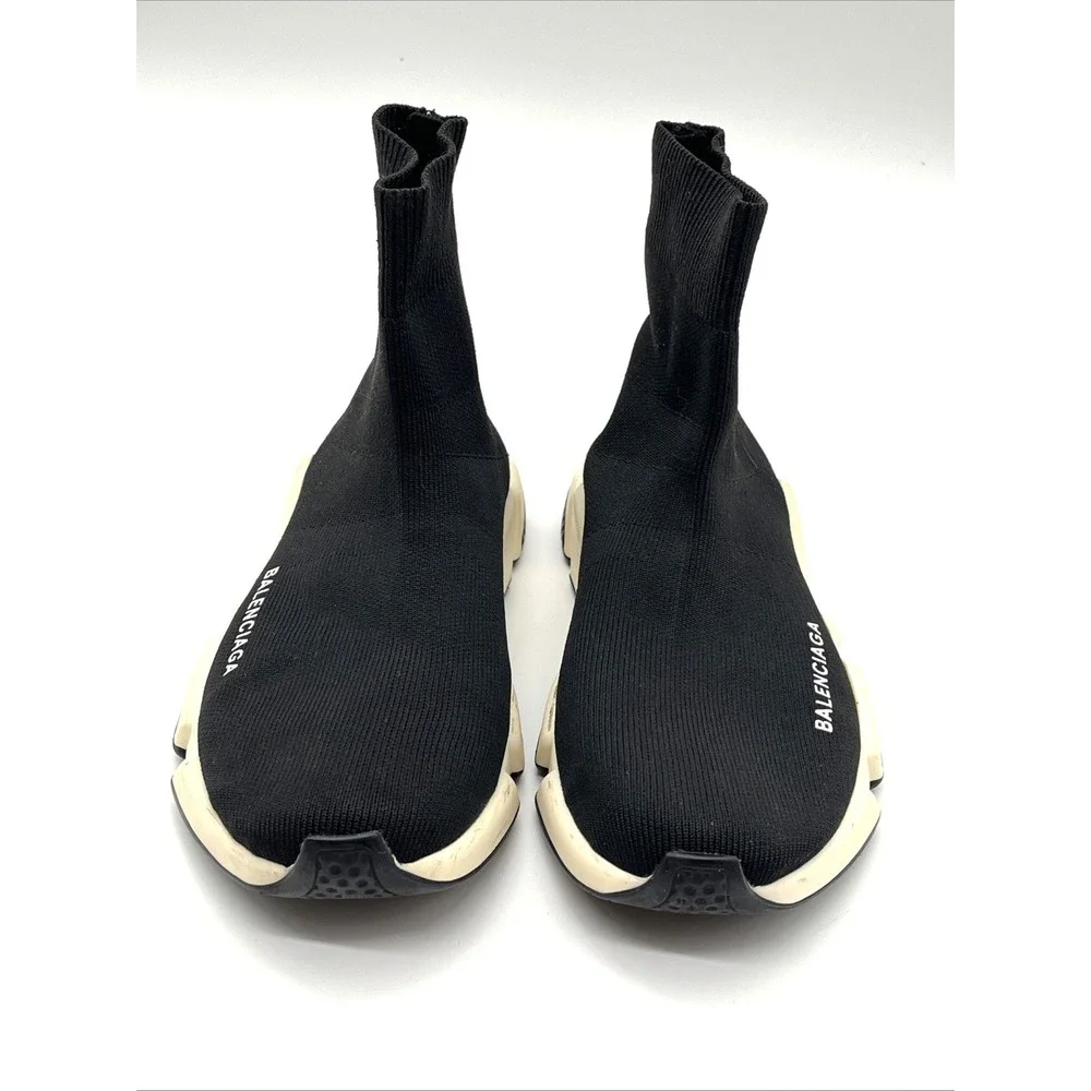 Balenciaga Speed 2.0 Sneakers Black White Sock Shoes Women's 6.5 No Insoles